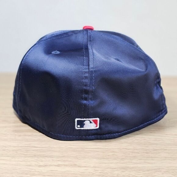 Atlanta Braves New Era 150th Anniversary Hat 59FIFTY Satin Navy Blue Red Limited - Picture 10 of 11